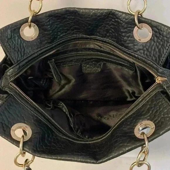 Black Bebe Shoulder Handbag with Silver Hardware Textured Crocodile Purse - Picture 11 of 14